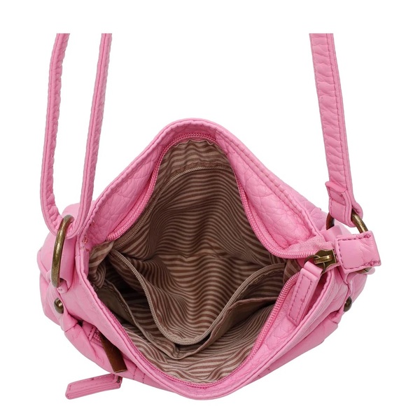 👛 NWT! Pink Multi Zipper Crossbody - Picture 5 of 7